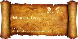 Moharos Irma névjegykártya